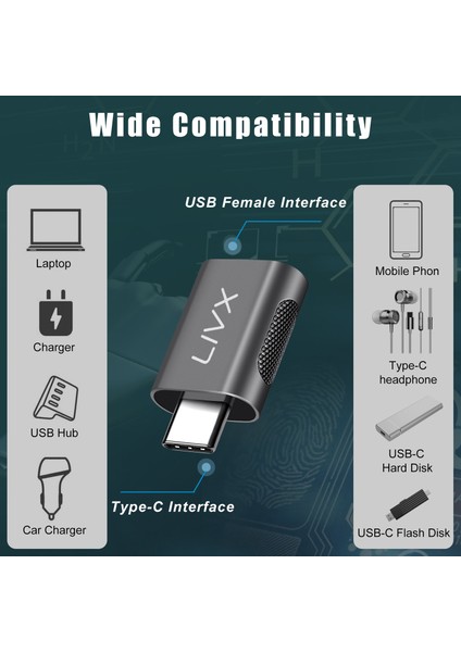 Usb3.0 To Type C Çevirici Dönüştürücü Otg Adaptör Gri