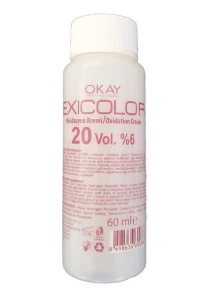 Saç Boyası 60 ml - 5.0 Açık Kahve + Exicolor 60 ml Oksidan 20 Volüm + Boya Naylonu