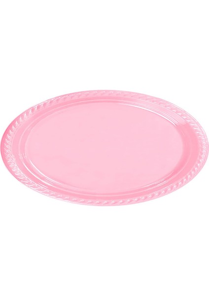 Açık Pembe Plastik Tabak 25 Adet