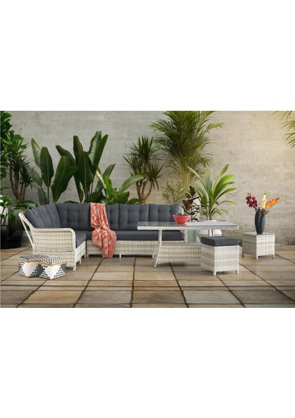 OckGarden's Kamelya Köşe Takımı Rattan Bahçe Balkon Oturma Takımı