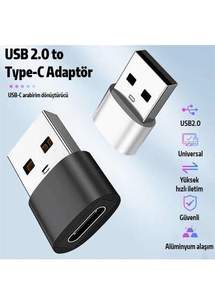 USB To Type-C Dişi Çevirici Dönüştürücü Adaptör