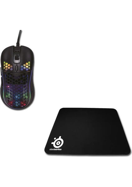 Sparrow 6400 Dpı Rgb Ledli Makrolu Drag Click Oyuncu Mouse +Steelseries 40 x 30 Gaming Mouse Pad