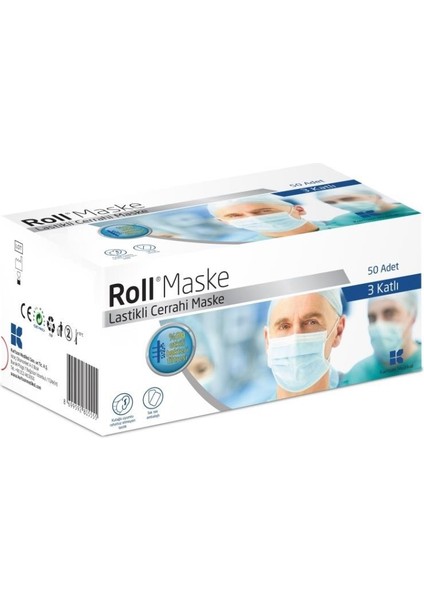 Cerrahi Maske 3 Katlı Tekli Zarf 50LI 1 Adet
