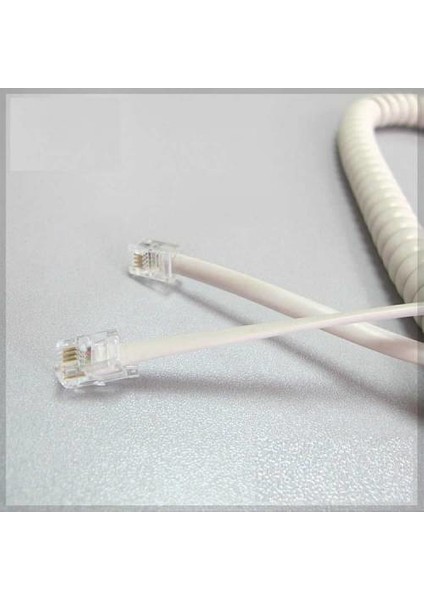 Telefon Ahize Kablosu 4P4C (Siyah Gri Beyaz) Spiral Uzayan Kablo fırsatları