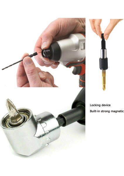 Altıgen 1/4 Hex Bits Şaftlı Uzatma Adaptörü 5li Titanyum Matkap Ucu Seti Köşe Delme Vidalama Aparatı
