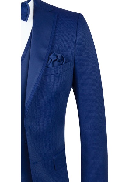 Lacivert Desenli Armürlü Mono Yaka Astarlı Yelekli 6 Drop Slim Fit Dar Kesim Smokin Damatlık 1001195219 fiyatları
