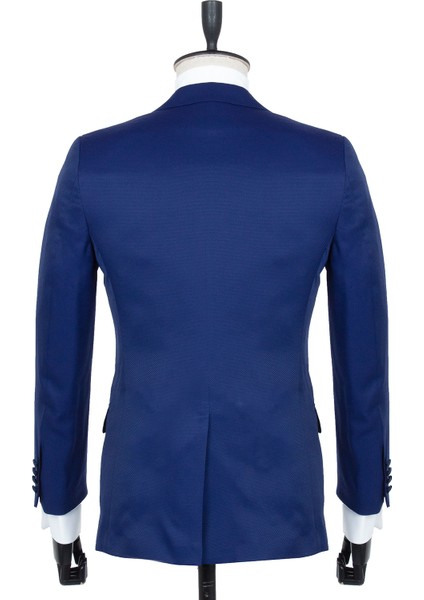 Lacivert Desenli Armürlü Mono Yaka Astarlı Yelekli 6 Drop Slim Fit Dar Kesim Smokin Damatlık 1001195219 modelleri
