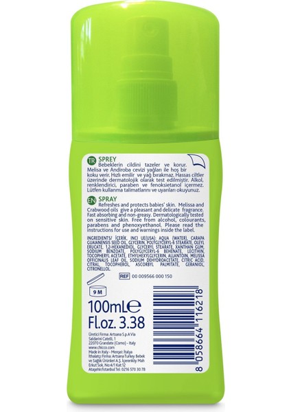 Chicco Tazeleyici ve Koruyucu Sprey - 100 ml