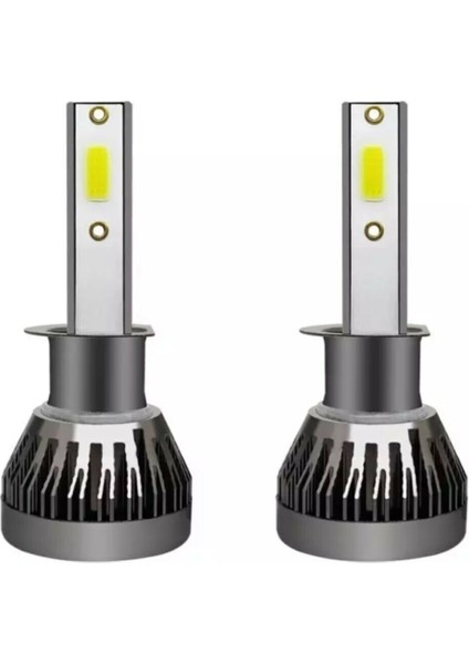 Oto Türk Yeni Nesil Mini LED Zenon H1 Şimşek Etkili LED Zenon 6500K 8000LM