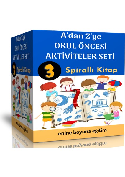 Adan Zye Okul Öncesi Aktiviteler Seti (3 Spiralli Kitap)