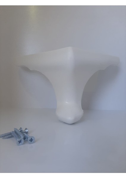 Karakoç, Lüx 12 cm Dekoratif Beyaz Mobilya Ayağı (4 Adet)