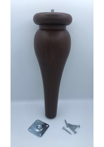 Sembol 30 cm Ceviz Vidalı Sehpa,mobilya Ayağı (4 Adet)