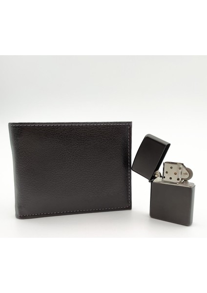 Siyah French Pressli Çelik Termos & Erkek Cüzdan & Zippo Çakmak fırsatları