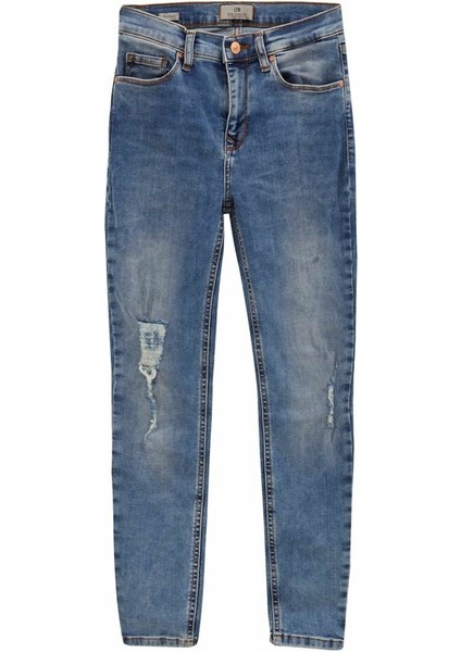 Kadın Tanya X Dar Paça Orta Bel Jean Pantolon