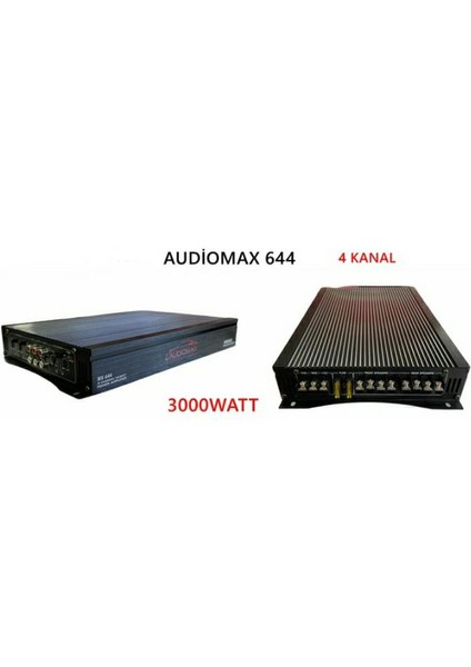 MX-644 3000WATT 4 Kanal Stereo Araç Tesisat Amfisi