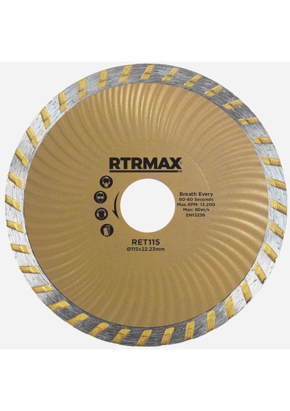 Rtrmax RET115 Turbo Kanallı Elmas Testere 115*22MM