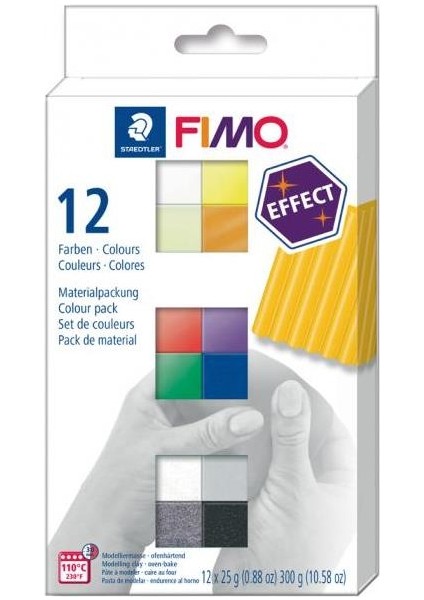 Fimo Effect 25 gr x 12 Renk Polimer Kil Set C12-1