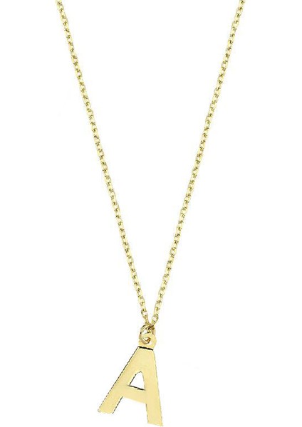 14 Ayar Altın A Harfli Kolye