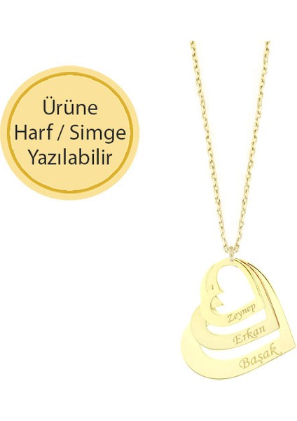 14K Altın Iç Içe Üçlü Kalp Kolye fiyatları
