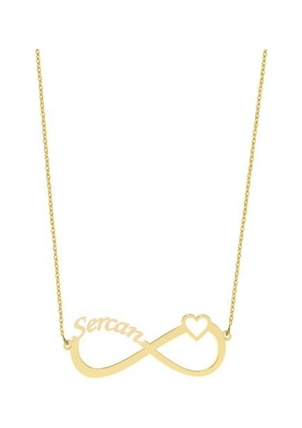 14K Altın İsimli Kalp Sonsuzluk Bileklik