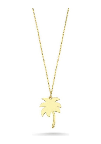 14 Ayar Altın Mini Palmiye Kolye