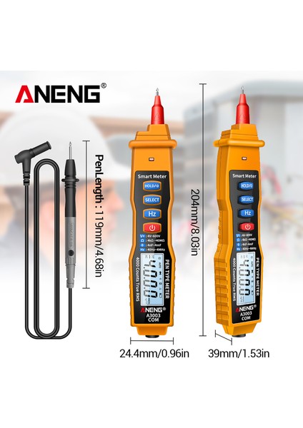 Aneng Kalem Tipi Dijital Multimetre - Sarı (Yurt Dışından)