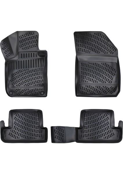 Peugeot 308 2014-2021 3D Havuzlu Paspas Siyah