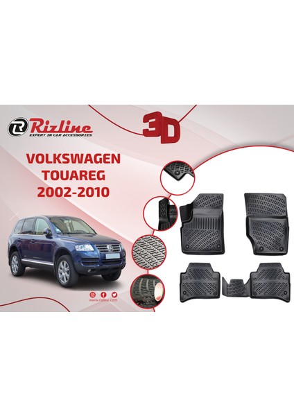 Volkswagen Touraeg 3D Havuzlu Paspas 2002-2010 Arası