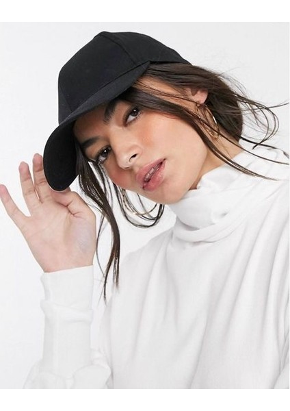 Düz Renk Basic Pamuklu Unisex Siyah Şapka