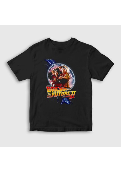 Unisex Çocuk Siyah Clock Film Geleceğe Dönüş Back To The Future T-Shirt