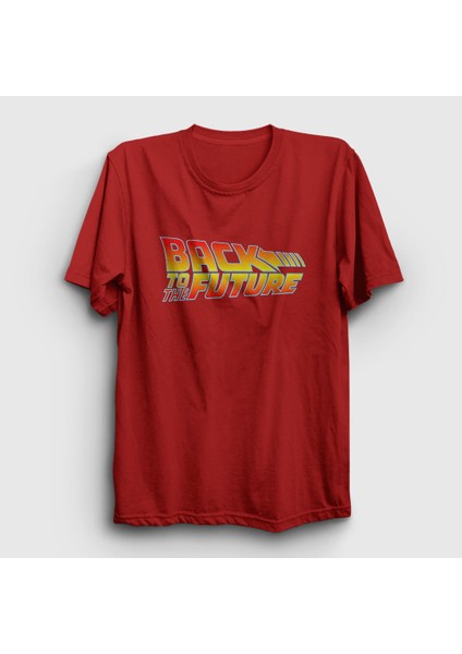 Unisex Kırmızı Logo Film Geleceğe Dönüş Back To The Future T-Shirt