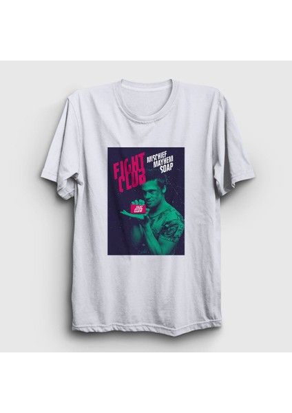 Unisex Beyaz Soap Film Dövüş Kulübü Fight Club T-Shirt