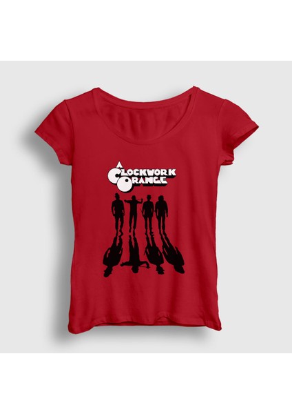 Kadın Kırmızı Gang Film Otomatik Portakal A Clockwork Orange T-Shirt