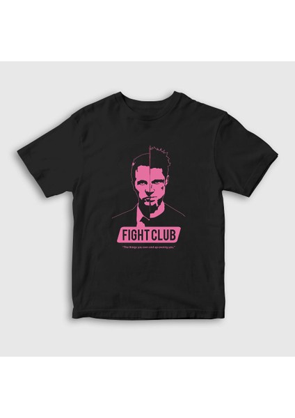 Unisex Çocuk Siyah Own Film Dövüş Kulübü Fight Club T-Shirt