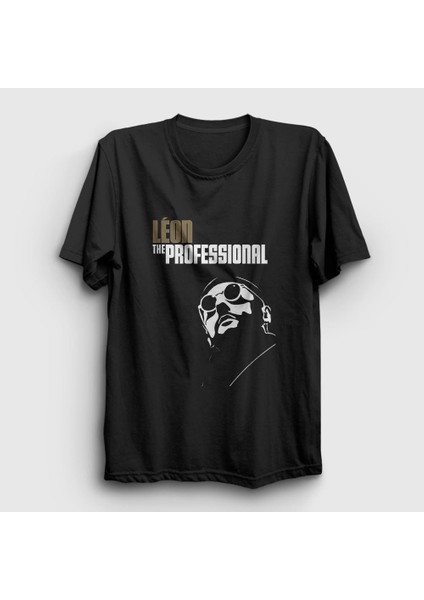 Unisex Siyah Cover Film Leon T-Shirt