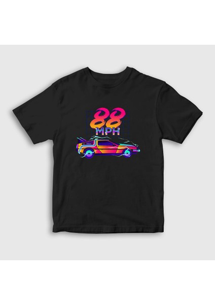 Unisex Çocuk Siyah 88 Mph Film Geleceğe Dönüş Back To The Future T-Shirt