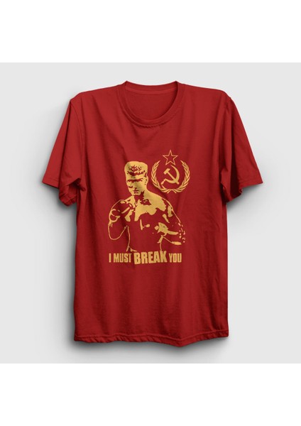 Unisex Kırmızı Soviet ivan Drago Film Rocky T-Shirt