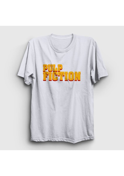 Unisex Beyaz Logo Film Pulp Fiction T-Shirt
