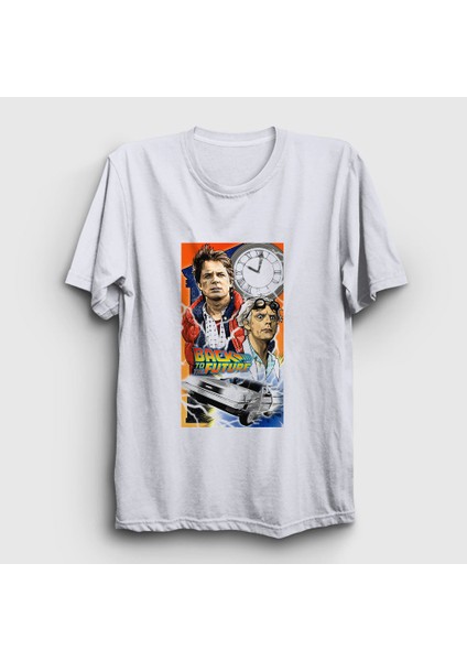 Unisex Beyaz Team Film Geleceğe Dönüş Back To The Future T-Shirt