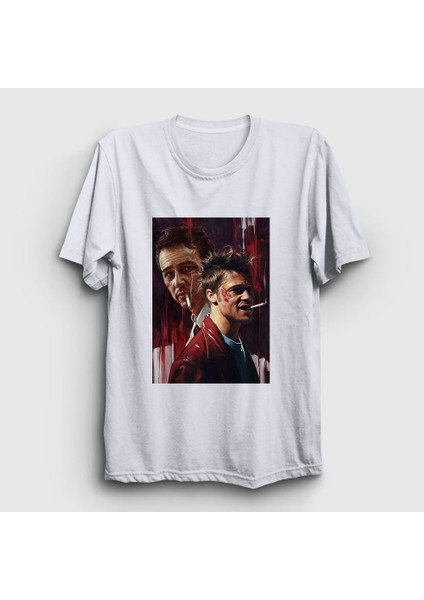 Unisex Beyaz Tyler Film Dövüş Kulübü Fight Club T-Shirt