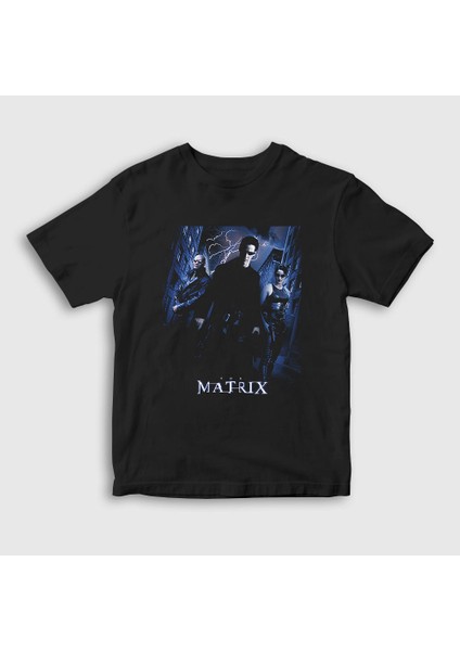 Unisex Çocuk Siyah Neo V2 Film The Matrix T-Shirt