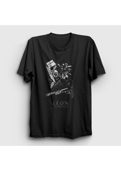 Unisex Siyah Milk Film Leon T-Shirt