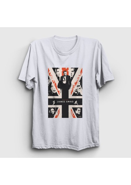 Unisex Beyaz Daniel Craig Film James Bond T-Shirt