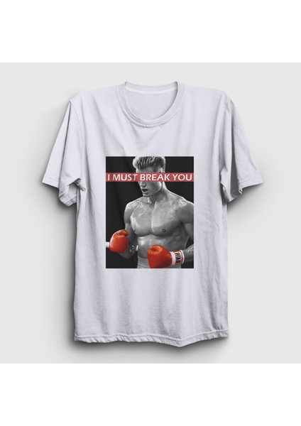 Unisex Beyaz Break ivan Drago Film Rocky T-Shirt