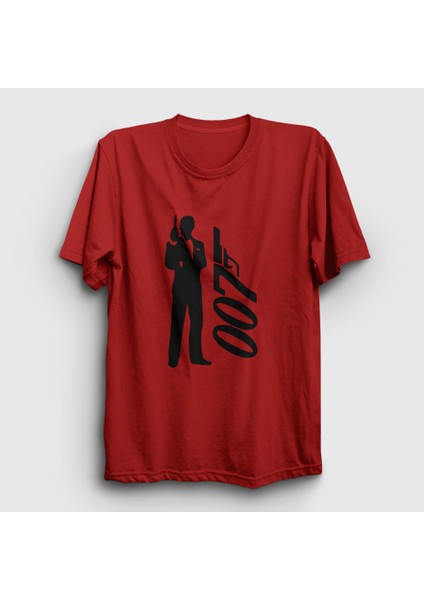 Unisex Kırmızı Tuxedo Film James Bond T-Shirt