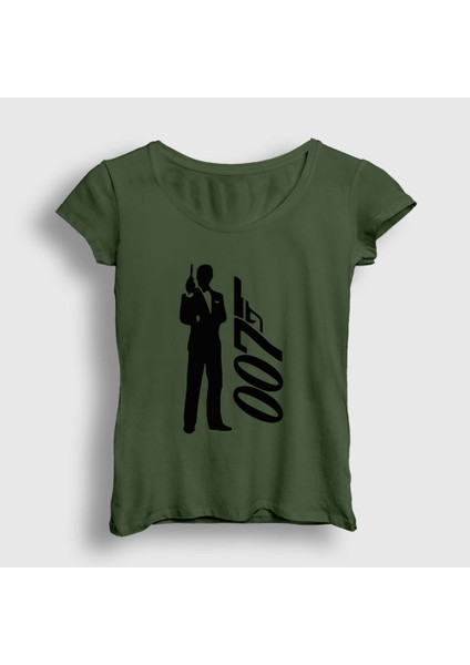 Kadın Haki Tuxedo Film James Bond T-Shirt