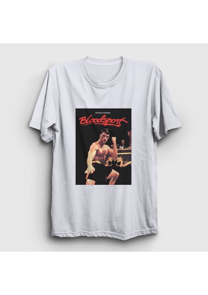 Unisex Beyaz Bloodsport Film Jean Claude Van Damme T-Shirt