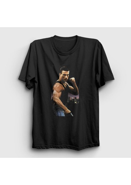 Unisex Siyah Lionheart Film Jean Claude Van Damme T-Shirt