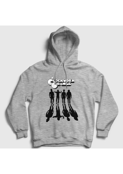 Unisex Gri Gang Film Otomatik Portakal A Clockwork Orange Kapüşonlu Sweatshirt