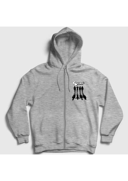 Unisex Gri Gang Film Otomatik Portakal A Clockwork Orange Fermuarlı Kapüşonlu Sweatshirt